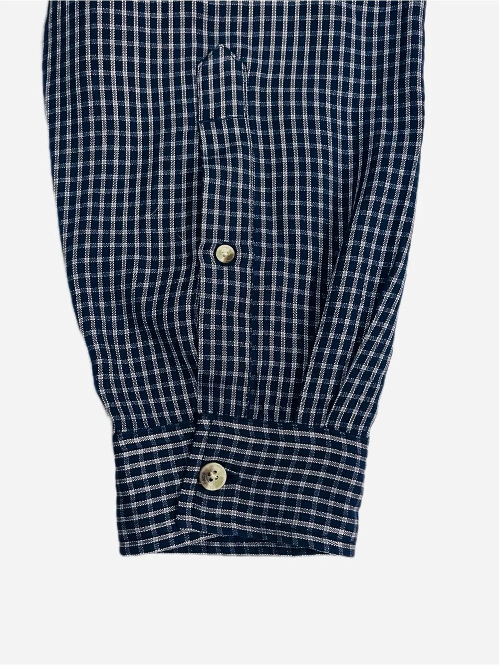 The North Face Men’s XL Navy Grid Button-Down Long Sleeve Shirt